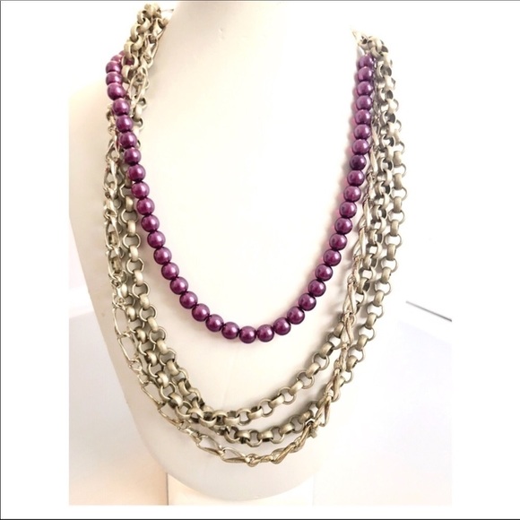 NEW PEARL LAYERED CHAIN NECKLACE - Picture 2 of 2